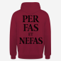 Preview: PER FAS ET NEFAS Hoodie in bordeaux mit Rückendruck